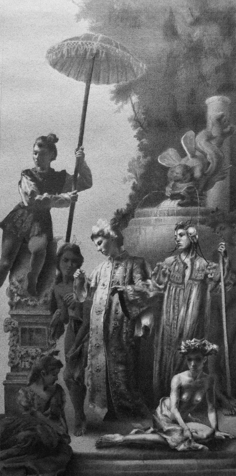 Antoine Verdier - Allegory of Architecture - chalk on paper