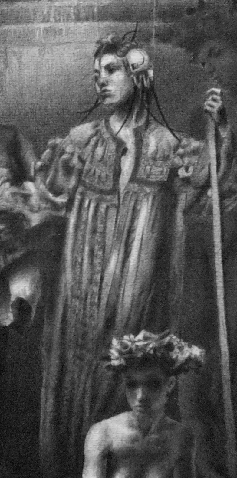 Antoine Verdier - Allegory of Architecture - chalk on paper - detail